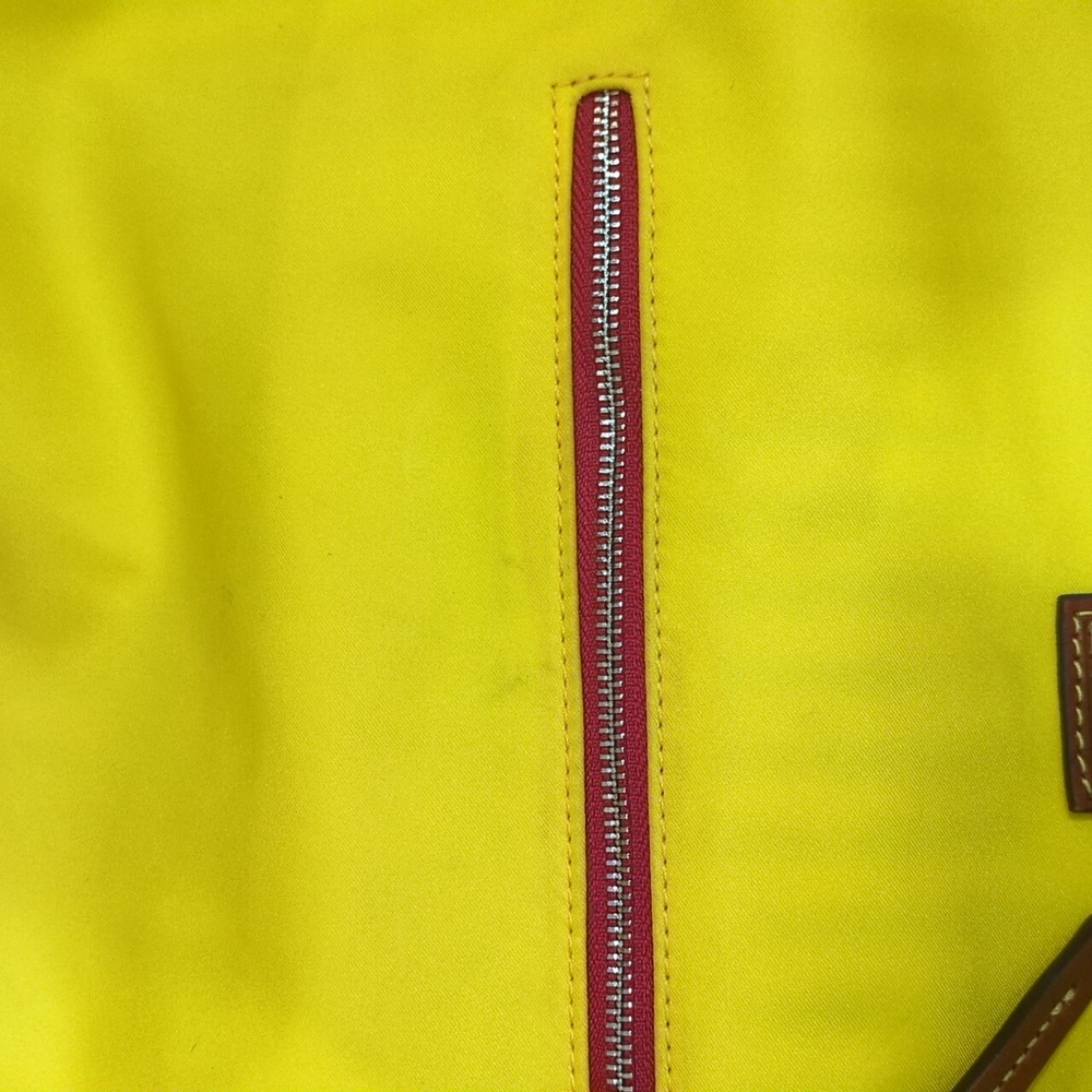 Dooney & Bourke EUC Yellow Nylon Wayfarer Hobo Purse W/ Matching Coin Pouch Bag - Picture 6 of 16